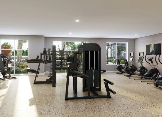 Fitness Center Rendering at Osprey Park 62+ Apartments, Kissimmee