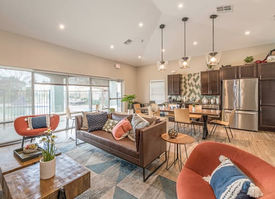 Community Clubhouse at Pinewood Apartments, Houston Texas