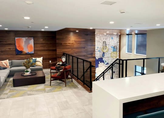 Community room area at Preserve at Shady Oak Apartments, Minnesota, 55343