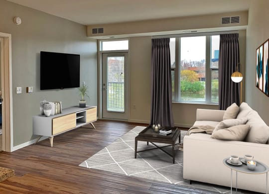 Living Room with tv at Preserve at Shady Oak Apartments, Minnetonka , 55343