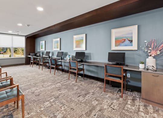 Business Center area at Stonepointe 55+ Apartments, Lithonia, GA