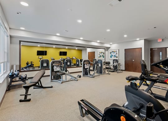 Fitness Center equipment at Stonepointe 55+ Apartments, Georgia, 30058