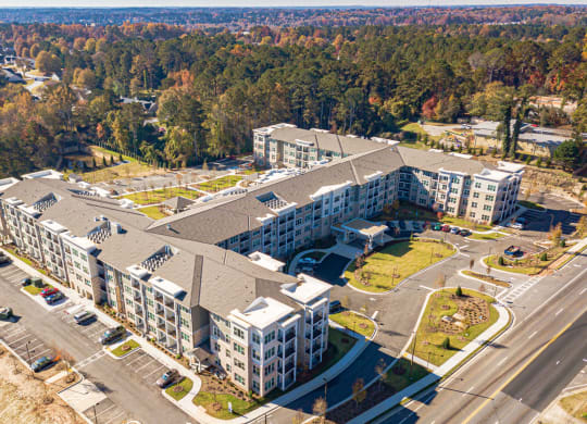 Aerial view at Stonepointe 55+ Apartments, Lithonia, GA, 30058