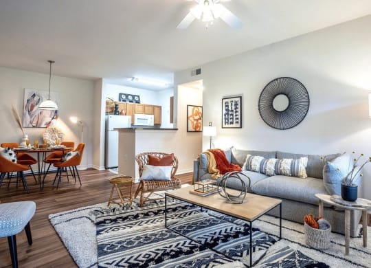 Staged Living Room at Stoneridge Apartments, Pflugerville, TX 78660