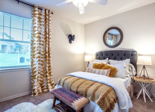 Staged Bedroom at Stoneridge Apartments, Pflugerville