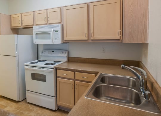 Kitchen With Refrigerator at Villa Springs, Houston, Texas, 77090