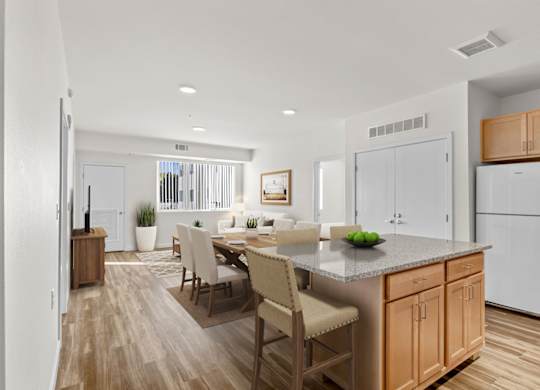 Dining And Kitchen at The Addie at Metro Center 55+ Apartments, Aurora Colorado