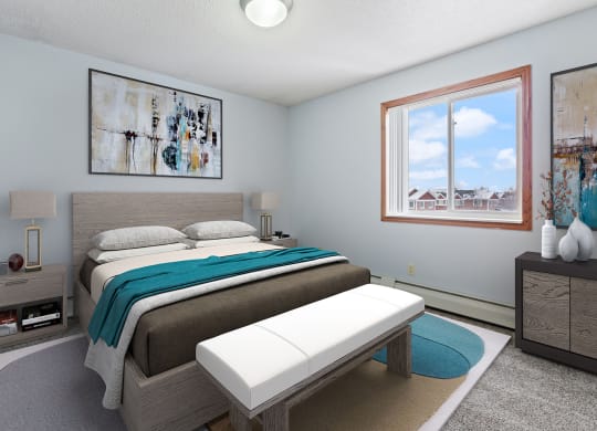 Dominium_Albertville Meadows_New Upgraded Virtually Staged Apartment Bedroom