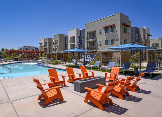 Poolside Relaxing Area at Aviara Flats, Phoenix Arizona
