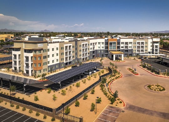 Aerial Exterior View at Casa Azure 55+ Apartments, Phoenix, 85035