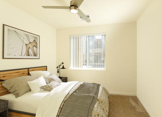Staged Bedroom at Casa Azure 55+ Apartments, Phoenix