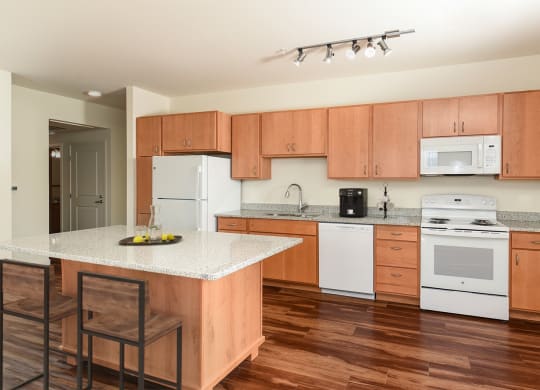 Staged Kitchen at Casa Azure 55+ Apartments, Phoenix Arizona