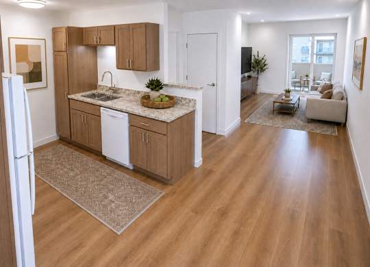 Dominium_Cholla Ranch_Kitchen Living Room Rendering