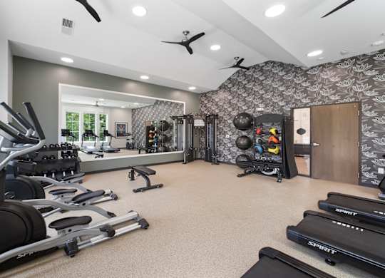 fitness center at Creekridge on the Park Apartments, Charlotte 28212