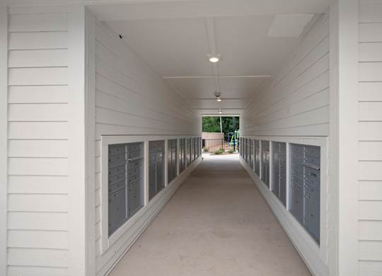Mail room at Creekridge on the Park Apartments, Charlotte, North Carolina