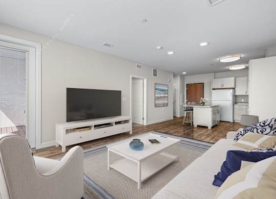 Living Area With Fireplace at Heron Ridge 62+ Apartments, Kissimmee, FL, 34746