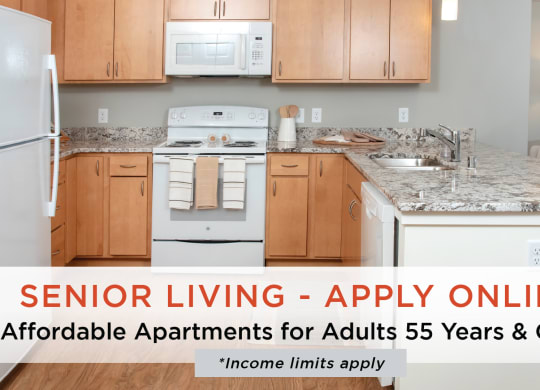 Housing Banner Text at The Legends of Woodbury 55+ Apartments, Woodbury, 55129