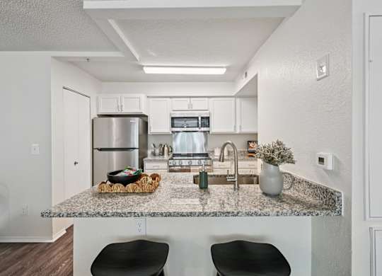 Island Kitchen at The Lucille Apartments, Stuart