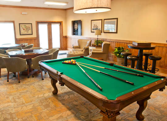 Billiards Table at Mariposa at Bay Colony, Dickinson, TX 77539