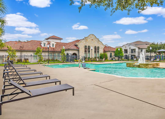 Poolside Relaxing Area at Mission at Baytown, Texas