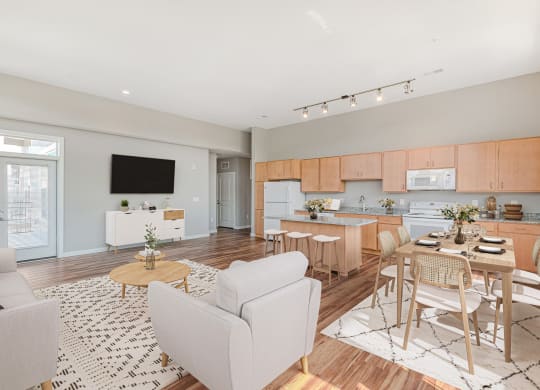 Living And Kitchen at The Paramount, Atlanta Georgia