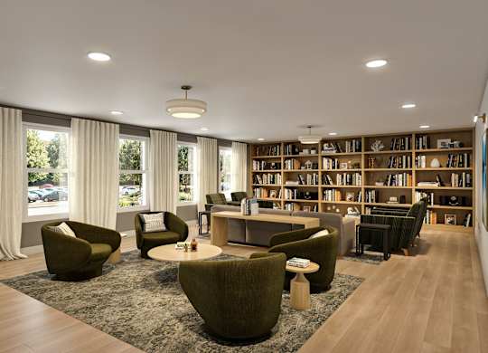 Dominium_Parkland Manor_Library_Sitting Rendering