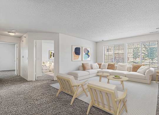Living Room at Pine Tree Apartments, Nebraska