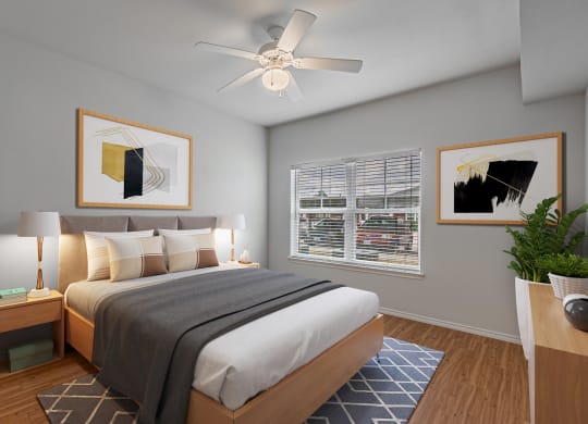 Bedroom at Mariposa at Spring Hollow Saginaw 55+ Apartments, Saginaw Texas