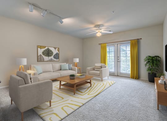 Spacious Living Area at Mariposa at Spring Hollow Saginaw 55+ Apartments, Saginaw