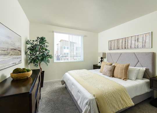 A Bedroom with Window at Suncrest Vista at Canyon Trails 55+ Apartments, Arizona, 85338