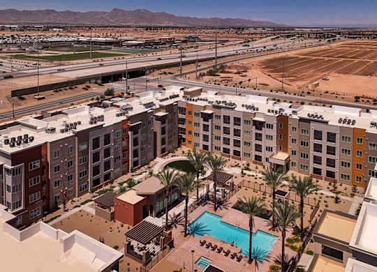 Exterior View at Suncrest Vista at Canyon Trails 55+ Apartments, Goodyear, AZ