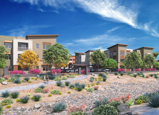 Exterior area at Suncrest Vista at Canyon Trails 55+ Apartments, Goodyear