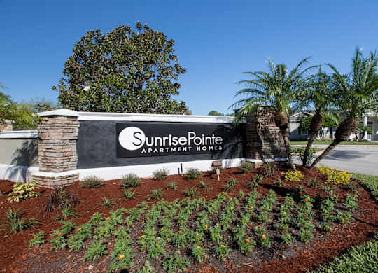 Stone Monument Sign at Sunrise Pointe, Port Orange, 32129