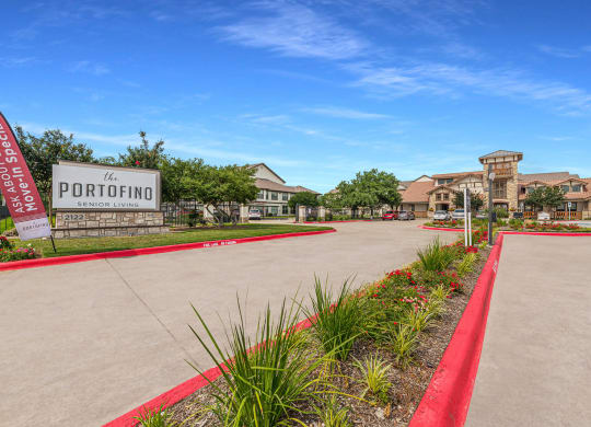 Community Entranceat The Portofino 55+ Apartments, Texas