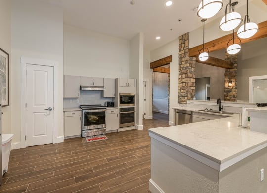 Clubhouse Kitchenat The Portofino 55+ Apartments, Texas, 77503