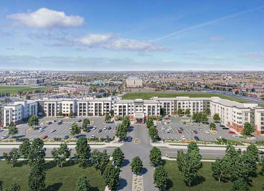 Aerial at The Addie at Metro Center 55+ Apartments, Aurora
