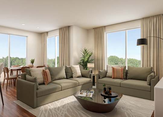 Living room at The Stillwaters 62+ Apartment Homes, Apopka, FL, 32712