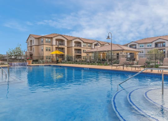 Sparkling Pool at Mariposa at Harris Road Arlington 55+ Apartments, Arlington, TX