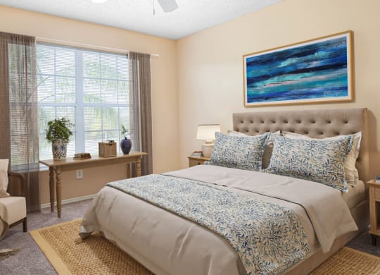 Virtually Staged Apartment Bedroom at Aria Landings, Fort Myers, 33916