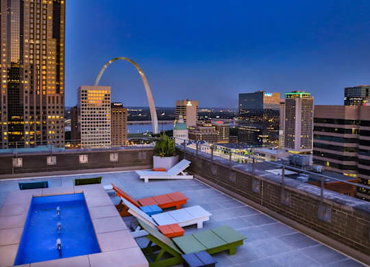 Roof top pool at Arcade Apartments, St Louis, MO, 63101