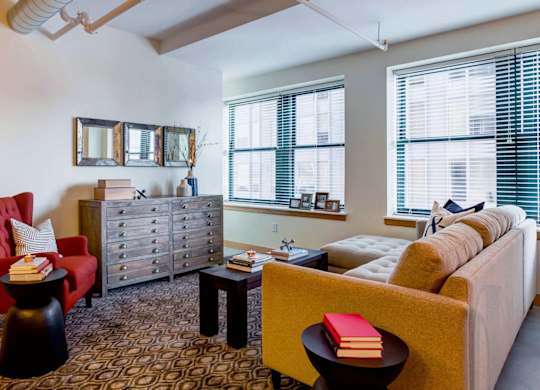 Living Room at Arcade Apartments, St Louis, MO