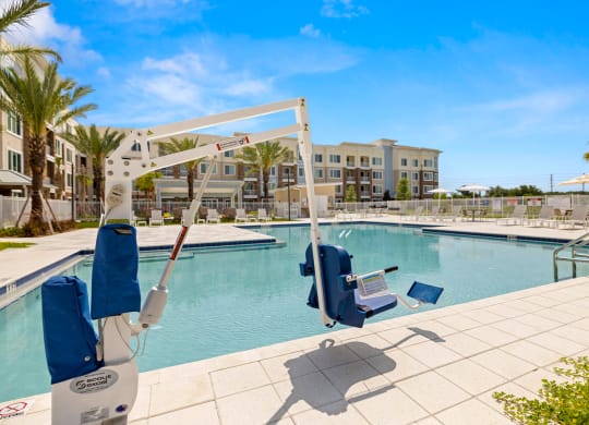 handicap accessible pool  at Osprey Park 62+ Apartments & Cottages, Kissimmee, FL, 34758