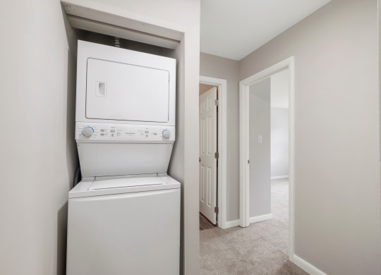 a washer and dryer in a small apartment