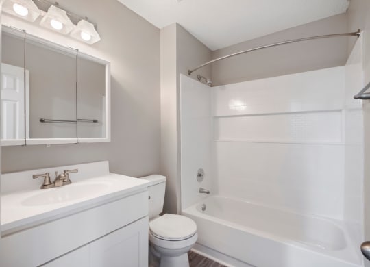 a bathroom with a sink toilet and bathtub
