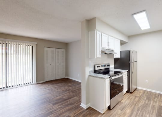 a kitchen and living room in a Lynnwood Park