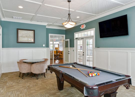 Amelia Station Apartments in Clayton NC Pool table