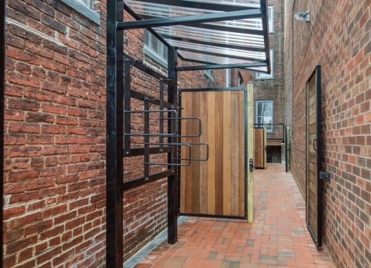 Bike storage at apartments in downtown Richmond VA