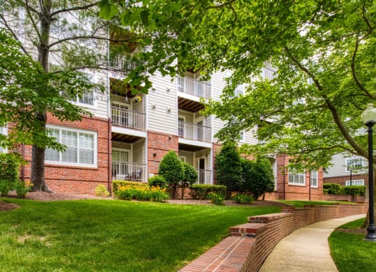 Beautiful landscaping throughout at Beacon Place Apartments, Gaithersburg, MD