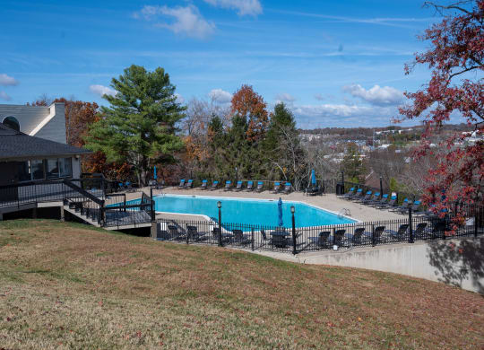 a view of a swimming pool at the resort on a sunny day