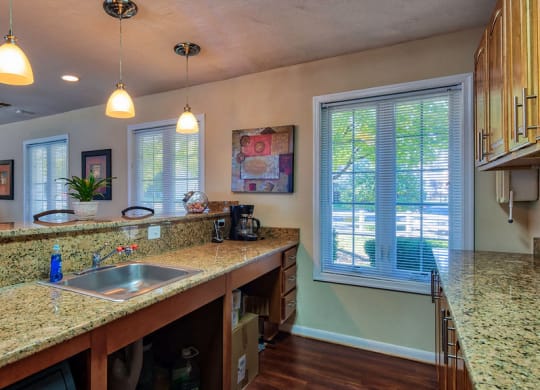 Barrington Apartments Kitchen at Clubhouse